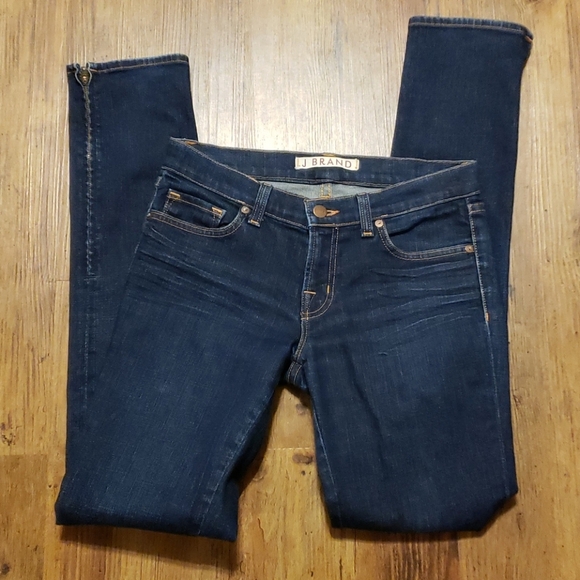 J brand skinny zip ankle jeans dark distress wash - Picture 1 of 9